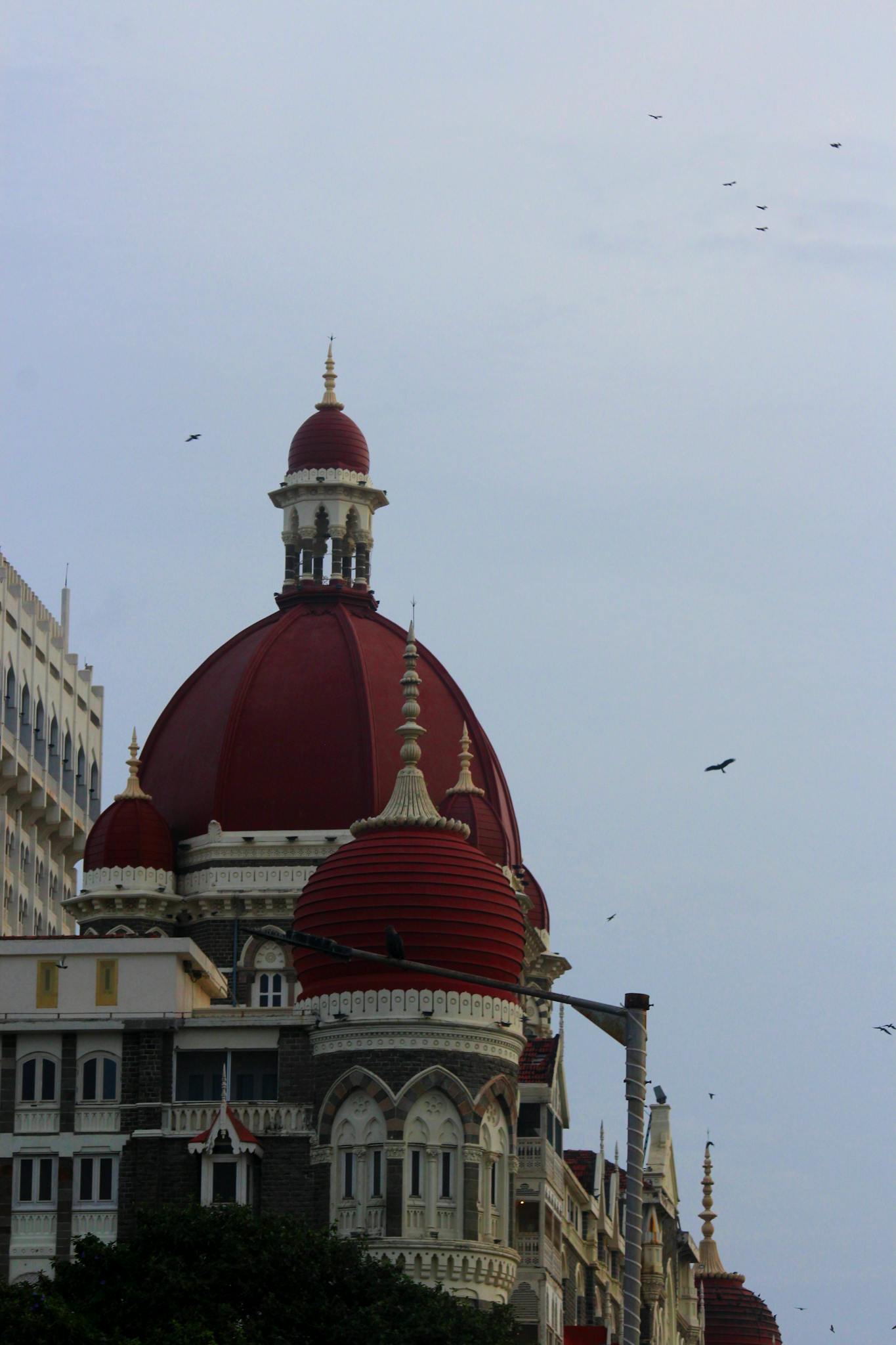 Stunning view of the Taj Mahal Palace Hotel in Mumbai, showcasing its unique architectural style.